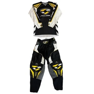 RARE Y2K ALLOY SX-1 Motocross Gear Kit Mens 32/Small Yellow Dirtbike MX Outfit - Picture 1 of 11