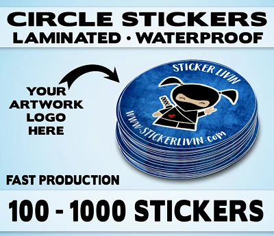 Custom circle stickers |  Product Labels |  Logo Stickers | Free Shipping - Image 1 of 4