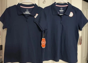 Wonder Nation Girls School Uniform Short Sleeve Interlock Polo Shirt, XL 14-16 - Picture 1 of 3