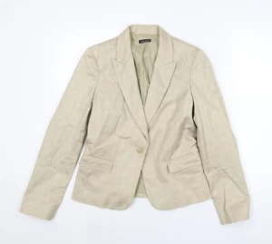 Tahari Womens Beige Geometric Cotton Jacket Suit Jacket Size 10 - Picture 1 of 10