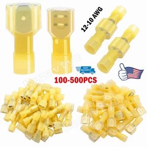 300X Insulated Spade Crimp Terminal Quick Disconnect Wire Connectors Female Male - Picture 1 of 15