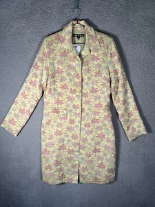Y2K Revue Womens Floral Coat, 1960s Style , Clear Buttons Size 8 Medium - Picture 1 of 9