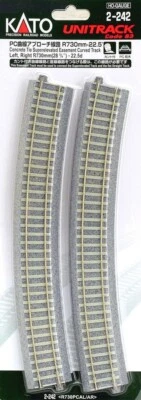 HO Kato Unitrack 2-242 Superelevated Concrete Ties Easement Curve 28-3/4" Radius - Image 1 of 2