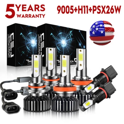 Combo de bombillas de faros LED haz alto/bajo + kit de luces antiniebla para GMC YUKON XL 2015-2019 Foto 1 de 4