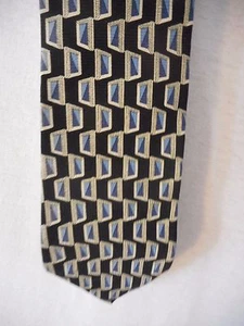 Efenzo Felini Rome Paris All Silk Men's tie Blue Abstract pattern Necktie - Picture 1 of 6