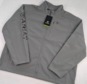 Ariat Logo 2.0 Softshell Jacket Mens 3XL Gray Outdoors Cowboy NEW - Picture 1 of 13