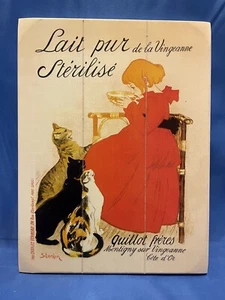 Lait pur Stérilisé Plakat 1894 Steinlen Jugendstil auf Holzrücken 12" mal 9" - Bild 1 von 10