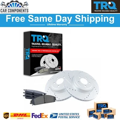 Kit de pastillas de freno delanteras y rotor TRQ para Chrysler 300 Dodge Challenger Magnum 2005-19 Foto 1 de 4