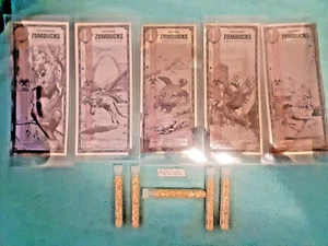 Zombucks World Silver Notes 2026/27 Set of 5+5-1g valcambi bar+5 gold leaf vial - Picture 1 of 12