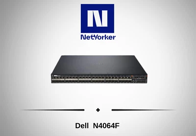 Conmutador Dell N4064F 48 puertos 48x 10GB SFP+ 2x 40GB QSFP+ con doble alimentación - Envío rápido Foto 1 de 4