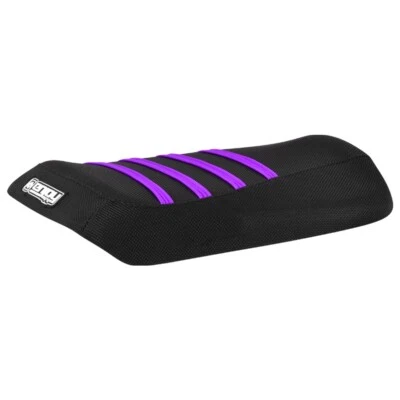 HONDA RUCKUS NPS50 Gripper Seat Cover ALL BLACK / PURPLE Rib ENJOY MFG LOGO #346 - Image 1 of 4
