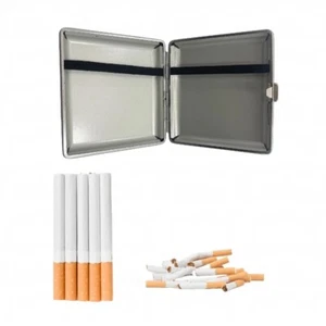 Leder Zigaretten Etui Edelstahl Lederbox für 20 Zigaretten - Bild 1 von 13