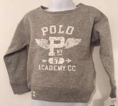 Sudadera Ralph Lauren Niñas Gris Jaspeado con Gráficos Blancos Talla 5 Nueva Con Etiquetas Foto 1 de 4