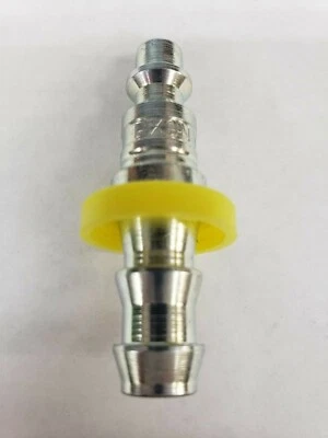 Dixon D2B3 Steel 1/4" Industrial Nipple x 3/8" Pneumatic Push-Loc Hose Barb Plug - Image 1 of 4