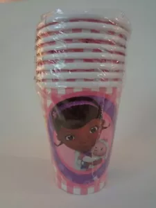 DOC MCSTUFFINS 1 PACK 8ct PAPER PARTY CUPS 9oz NEW, HOT OR COLD, MADE IN USA - Picture 1 of 3