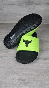 ¡¡Nuevo!! Under Armour Project Rock Hombre Talla 7 Diapositivas Negro Verde Nuevo 3025237 302 - Imagen 1 de 13