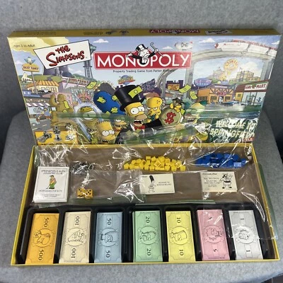 Hasbro Monopoly The Simpsons Edition Board Game 99% Complete READ - Image 1 of 4