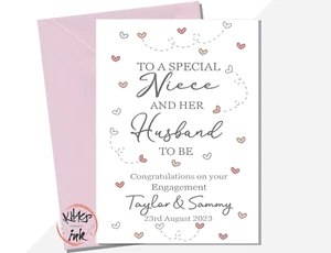 Tarjeta de compromiso sobrina y esposo para ser (o novia / prometido) felicitaciones - Imagen 1 de 6