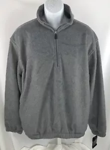 NWT C&B Fleece Pullover Jacket M Gray 1/2 Zip High Collar Pockets Elastic Waist - Picture 1 of 5