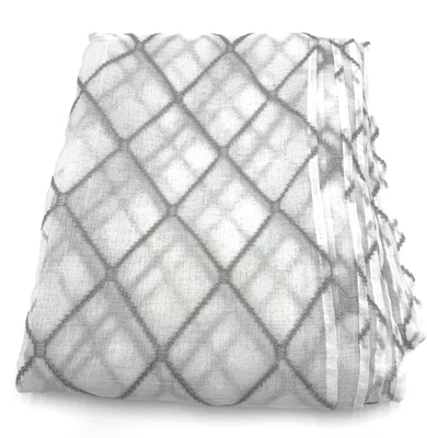 Madison Park Irina Bufanda Ventana Transparente 50 x 216 Blanco Gris Diamante Juego de 2 Usado Foto 1 de 4