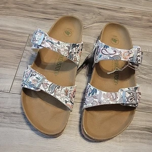Birkenstock Sydney Vegan Birko-Flor Paisley Light Rose Women Size EU 40 US 9 New - Picture 1 of 10