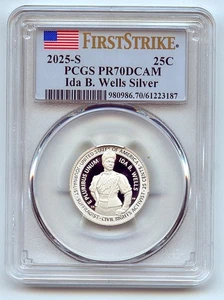 2025 S 25C Silver Ida B. Wells Quarter PCGS PR70DCAM First Strike - Picture 1 of 1
