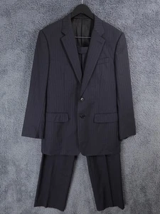 Chester Barrie Suit Men 40R 34x32 Blue Pinstripe 2 Piece Formal Smart Savile Row - Picture 1 of 19
