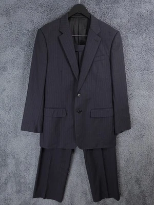 Chester Barrie Suit Men 40R 34x32 Blue Pinstripe 2 Piece Formal Smart Savile Row - Image 1 of 4