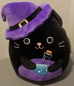 Malvaviscos 12 pulgadas Autumn the Black Cat con poción y sombrero de bruja 2025 Walgreen Exc - Imagen 1 de 17