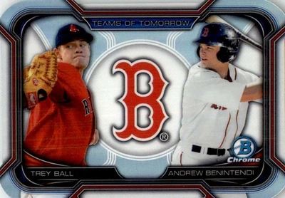 Andrew Benintendi/Trey Ball 2015 Bowman Chrome Teams Of Tomorrow Die-Cut #TDC-1 - Image 1 of 2