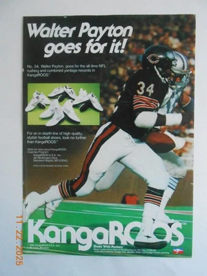 1984 Walter Payton Chicago Bears KangaRoos tacos de fútbol americano zapatos NFL fútbol AD Foto 1 de 3