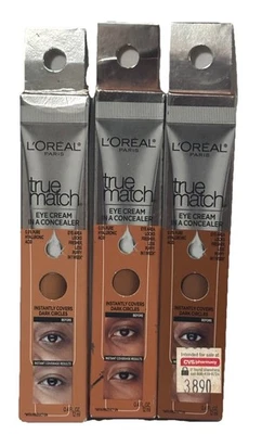 3x L'Oreal True Match Eye Cream In A Concealer 0.40 oz Dark N7-8, W7-8, C7-8 - Image 1 of 4