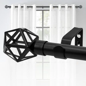 Curtain Rods for windows 66-120 Inch, 1 Inch Adjustable Curtain Rod, Telescop... - Picture 1 of 7