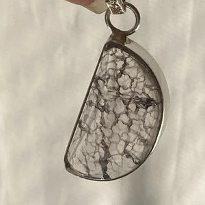 Vintage? Sterling Silver and Rutilated Quartz Pendant Abstract Artisan Made READ - Picture 1 of 19
