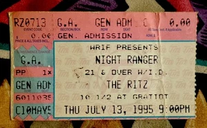 NIGHT RANGER - FEEDING OFF THE MOJO TOUR - JULY 13, 1995 - THE RITZ MI - TICKET - Picture 1 of 2