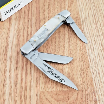 Cuchillo de Bolsillo Imperial Schrade Grande Stockman Hojas de Acero Inoxidable Mango de Celuloide Foto 1 de 4