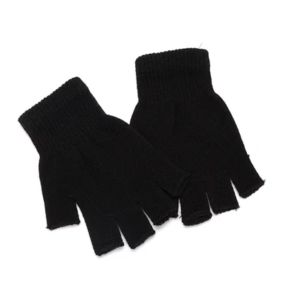I Fingerlose Handschuhe Unisex Strick Winter Warm Halbfinger Arbeitshandschuhe - Bild 1 von 4