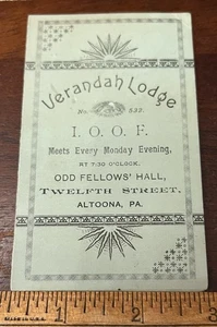 180s VERANDAH LODGE IOOF, Petition for Membership,Altoona PA, Cost of Initiation - Picture 1 of 3