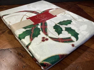 Lenox Holiday Nouveau OVAL Tablecloth 60" x 84" Tartan Plaid - Picture 1 of 7
