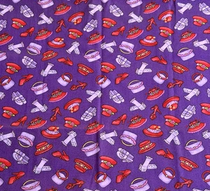 Vintage Dianna Marcum Marcus Brüder roter Hut Gesellschaft Stoff Accessoires Baumwolle BTY - Bild 1 von 4