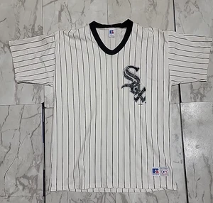 Vintage Russell Baseball Jersey Striped Mens XL Chicago White Sox Made in USA - Picture 1 of 8
