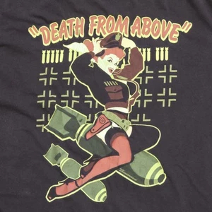 Bawidamann Death From Above Pinup Bomb Graphic T-Shirt XL (Fits M) USA - Picture 1 of 8