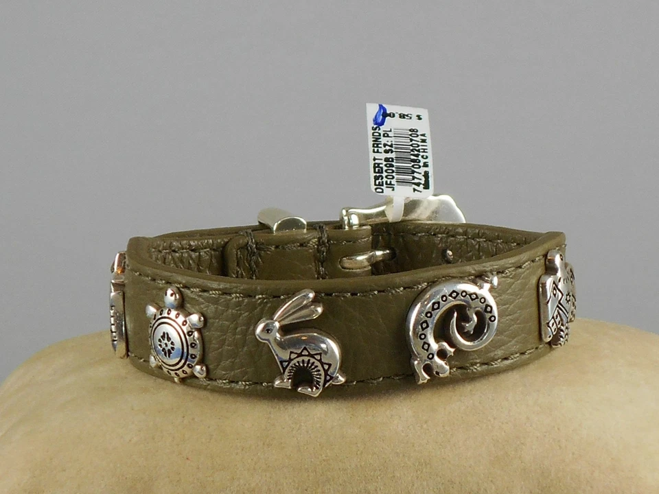 Brighton Silver Plated Olive Green DESERT FRIENDS Wrist Wrap Bandit Bracelet - Image 1 of 4