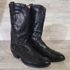 Herren Dan Post Hergestellt in Spanien Western Schwarz Leder Rodeo Cowboy Stiefel Größe 8,5 D - Bild 1 von 9
