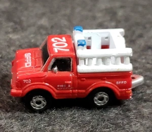 Vintage Galoob Micro Machines Fire Rescue Truck Red SFFD #702 on Roof (DS3D1) - Picture 1 of 10