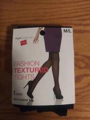 Medias Hanes Style Essentials Moda Texturizadas Negras 1 Par Talla M/L Nuevas Foto 1 de 2