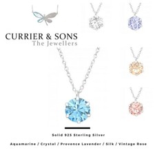 LA CRYSTALE 925 Sterling Silver Round Pendant Necklace with SWAROVSKI® Elements