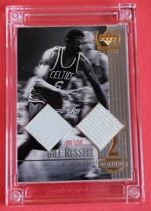 BILL RUSSELL PLAYER WORN JACKET #49/50 Jersey Fusion CENTURY LEGEND CARD CELTICS - Picture 1 of 6