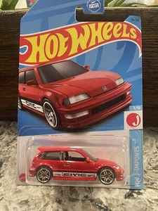 Honda Civic EF rojo Hot Wheels '90 - 2023 HW importaciones J - Imagen 1 de 7