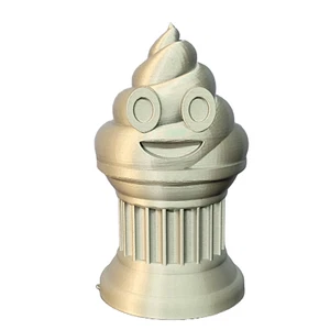 Poop Emoji Trophy - Great Award/Gift - 6" Silver Poop Emoji Trophy - Znet3D - Bild 1 von 6